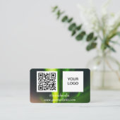 Carte De Visite Aurora Borealis Médias sociaux QR Code Vert (Debout devant)