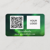 Carte De Visite Aurora Borealis Médias sociaux QR Code Vert (Devant)