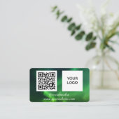 Carte De Visite Aurora Borealis Médias sociaux QR Code Vert (Debout devant)