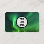 Carte De Visite Aurora Borealis Médias sociaux QR Code Vert (Dos)