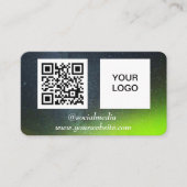 Carte De Visite Aurora Borealis Médias sociaux QR Code Vert (Devant)