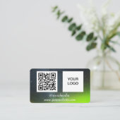 Carte De Visite Aurora Borealis Médias sociaux QR Code Vert (Debout devant)