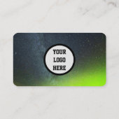 Carte De Visite Aurora Borealis Médias sociaux QR Code Vert (Dos)