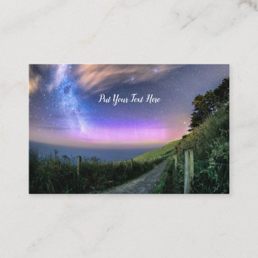 Carte De Visite Aurora néo-zélandais | Dunedin NZ | Lumières du su (Devant)