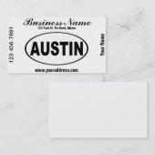 Carte De Visite Austin le Texas (Devant / Derrière)