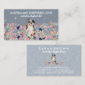 Carte De Visite Australian Shepherd Aussie (Devant / Derrière)