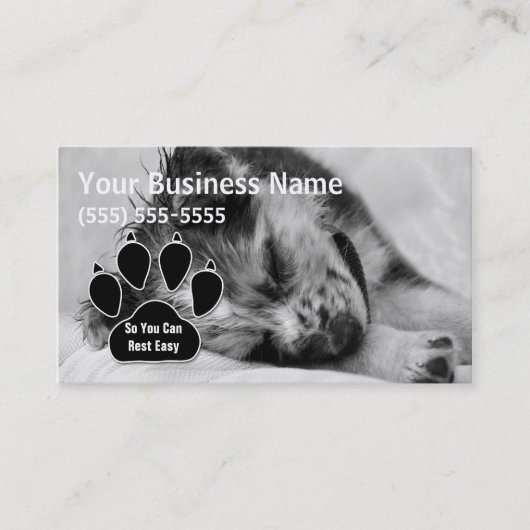 Carte De Visite Australian Shepherd Puppy Pet Sitter (Devant)