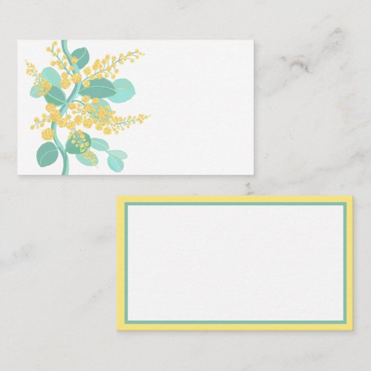 Carte De Visite Australian Wattle fleurit (Devant / Derrière)