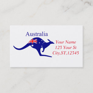 Carte De Visite Australie Drapeau Kangaroo Thunder_Cove