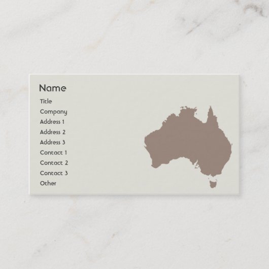 Carte De Visite Australie - Entreprises (Devant)