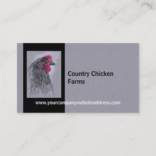 Carte De Visite Australorp noir Hen (Dos)