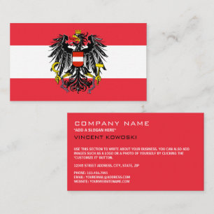 Carte De Visite Austrian Flag and Coat of Arms, Flag of Austria