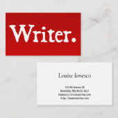 Carte De Visite Auteur (Devant / Derrière)