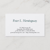 Carte De Visite Auteur (Dos)