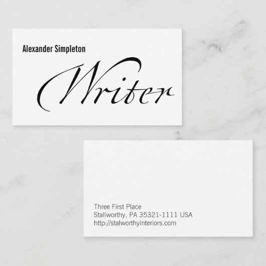 Carte De Visite Auteur (Devant / Derrière)