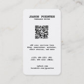 Carte De Visite auteur (Dos)