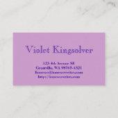 Carte De Visite Auteur (Dos)