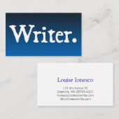 Carte De Visite Auteur (Devant / Derrière)