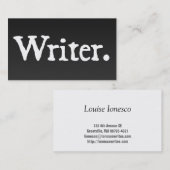 Carte De Visite Auteur (Devant / Derrière)