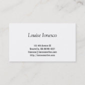 Carte De Visite Auteur (Dos)