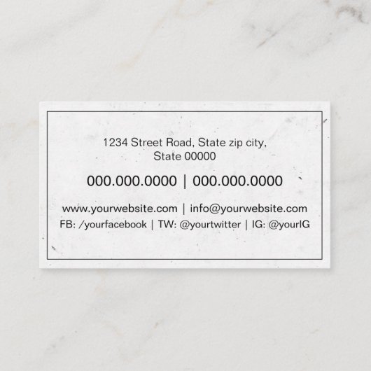 Carte De Visite Auteur (Dos)