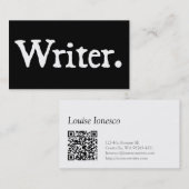 Carte De Visite Auteur avec le code de QR (Devant / Derrière)