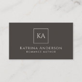 Carte De Visite Auteur Code QR Minimal Élégant Marron Clair de Mar (Devant)