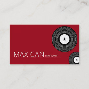 Carte De Visite Auteur-compositeur professionnel rouge foncé Music