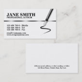 Carte De Visite Auteur de calligraphie de romancier d'auteur (Devant / Derrière)