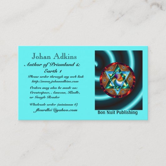 Carte De Visite Auteur de Johan Adkins de Prismland et de terre 1 (Devant)