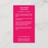 Carte De Visite Auteur de l'écriture Couverture livre rose chaud o (Dos)
