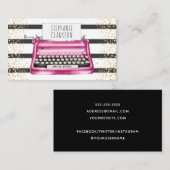 Carte De Visite Auteur de l'Éditeur de machines à écrire Chic Pink (Devant / Derrière)