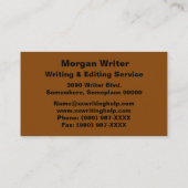 Carte De Visite Auteur de l'enregistreur de liaison du tunnel de l (Dos)