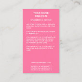 Carte De Visite Auteur de livres d'écriture Couverture rose ou cou (Dos)