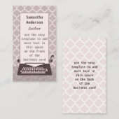 Carte De Visite Auteur de machine à écrire Rétro moderne gris chau (Devant / Derrière)