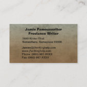 Carte De Visite Auteur de pigiste Abstrait Brown professionnel (Dos)