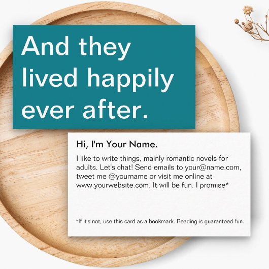 Carte De Visite Auteur de promotion de livre romancier