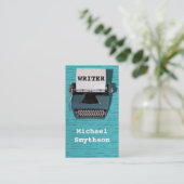 Carte De Visite Auteur de retro sur le bois bleu (Debout devant)