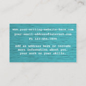 Carte De Visite Auteur de retro sur le bois bleu (Dos)