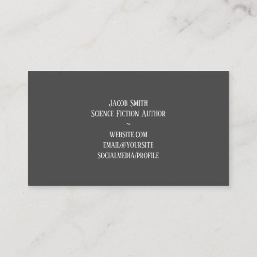 Carte De Visite Auteur de science-fiction Dark Grey (Dos)
