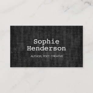 Carte De Visite Auteur de style de machine à écrire en noir et bla