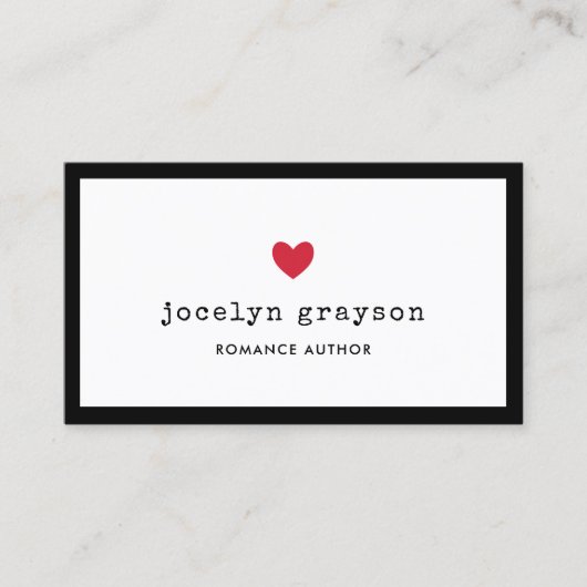 Carte De Visite Auteur de Sweet Red Heart Romance (Devant)