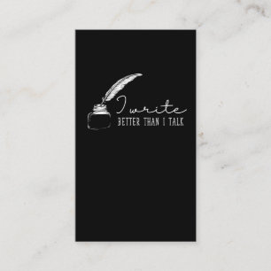 Carte De Visite Auteur d'écriture de livres romancier Witty Story