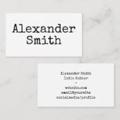 Carte De Visite Auteur indépendant de la machine à écrire de style (Devant / Derrière)