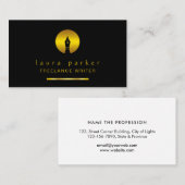 Carte De Visite Auteur Nib Gold Freelance Auteur Elegant Classic (Devant / Derrière)