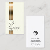 Carte De Visite Auteur romancier Monogram Faux Gold (Devant / Derrière)