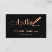 Carte De Visite Auteur rose noir code QR or (Devant)
