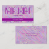 Carte de visite auteur rose violet (Devant / Derrière)