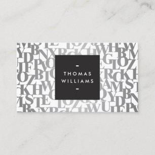 Carte De Visite Auteurs abstraits argentés de Letterforms II,