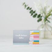 Carte De Visite Author Book Launch Cute Pastel Freelance Writer (Debout devant)